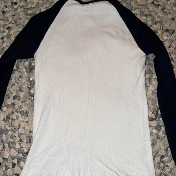 Brandy Melville navy and white numbered, ribbed long sleeve - Picture 2 of 2